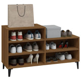 Shoe Cabinet Brown Oak 102x36x60 cm Engineered Wood - Close-Up Angle
