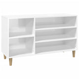 Shoe Cabinet High Gloss White 102x36x60 cm Engineered Wood - Front View