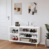 Shoe Cabinet High Gloss White 102x36x60 cm Engineered Wood - Side View