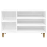 Shoe Cabinet High Gloss White 102x36x60 cm Engineered Wood