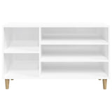 Shoe Cabinet High Gloss White 102x36x60 cm Engineered Wood - 45-Degree Angle