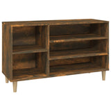 Shoe Cabinet Smoked Oak 102x36x60 cm Engineered Wood - Front View