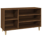 Shoe Cabinet Brown Oak 102x36x60 cm Engineered Wood - Front View