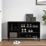 Shoe Cabinet Black 102x36x60 cm Engineered Wood - Side View