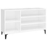 Shoe Cabinet High Gloss White 102x36x60 cm Engineered Wood - Front View