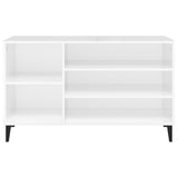 Shoe Cabinet High Gloss White 102x36x60 cm Engineered Wood - 45-Degree Angle