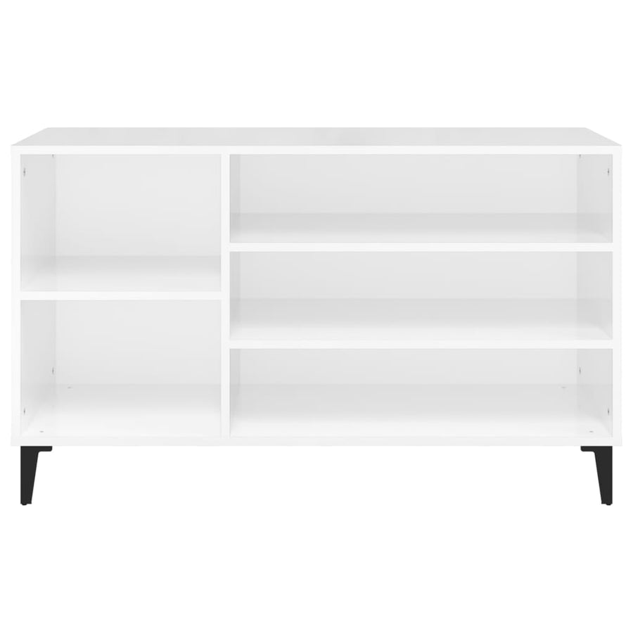 Shoe Cabinet High Gloss White 102x36x60 cm Engineered Wood