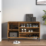 Shoe Cabinet Smoked Oak 102x36x60 cm Engineered Wood - Side View