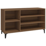 Shoe Cabinet Brown Oak 102x36x60 cm Engineered Wood - Front View