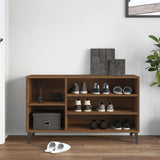 Shoe Cabinet Brown Oak 102x36x60 cm Engineered Wood - Side View