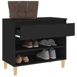 Shoe Cabinet Black 70x36x60 cm Engineered Wood - 45-Degree Angle