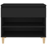 Shoe Cabinet Black 70x36x60 cm Engineered Wood - Rear View