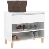 Shoe Cabinet High Gloss White 70x36x60 cm Engineered Wood - Top-Down View