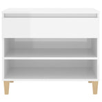 Shoe Cabinet High Gloss White 70x36x60 cm Engineered Wood