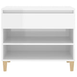 Shoe Cabinet High Gloss White 70x36x60 cm Engineered Wood - Rear View