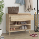 Shoe Cabinet Sonoma Oak 70x36x60 cm Engineered Wood - Side View