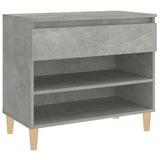 Shoe Cabinet Concrete Grey 70x36x60 cm Engineered Wood - Front View