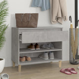 Shoe Cabinet Concrete Grey 70x36x60 cm Engineered Wood - Side View