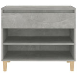 Shoe Cabinet Concrete Grey 70x36x60 cm Engineered Wood - Rear View