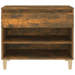 Shoe Cabinet Smoked Oak 70x36x60 cm Engineered Wood