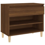 Shoe Cabinet Brown Oak 70x36x60 cm Engineered Wood - Front View
