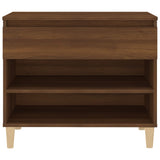 Shoe Cabinet Brown Oak 70x36x60 cm Engineered Wood - Rear View