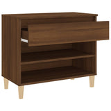 Shoe Cabinet Brown Oak 70x36x60 cm Engineered Wood - Close-Up Angle