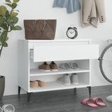Shoe Cabinet White 70x36x60 cm Engineered Wood - Side View