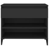 Shoe Cabinet Black 70x36x60 cm Engineered Wood - Close-Up Angle