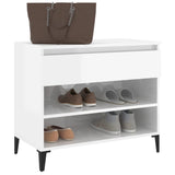 Shoe Cabinet High Gloss White 70x36x60 cm Engineered Wood - Top-Down View