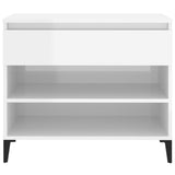 Shoe Cabinet High Gloss White 70x36x60 cm Engineered Wood - Close-Up Angle