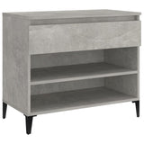 Shoe Cabinet Concrete Grey 70x36x60 cm Engineered Wood - Front View