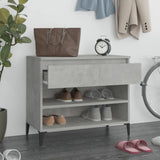 Shoe Cabinet Concrete Grey 70x36x60 cm Engineered Wood - Side View