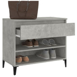 Shoe Cabinet Concrete Grey 70x36x60 cm Engineered Wood - 45-Degree Angle