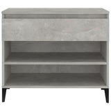 Shoe Cabinet Concrete Grey 70x36x60 cm Engineered Wood - Close-Up Angle