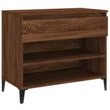 Shoe Cabinet Brown Oak 70x36x60 cm Engineered Wood - Front View