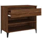 Shoe Cabinet Brown Oak 70x36x60 cm Engineered Wood - Rear View