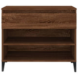 Shoe Cabinet Brown Oak 70x36x60 cm Engineered Wood - Close-Up Angle