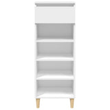 Shoe Cabinet White 40x36x105 cm Engineered Wood - Side View
