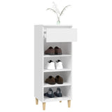 Shoe Cabinet White 40x36x105 cm Engineered Wood - Close-Up Angle