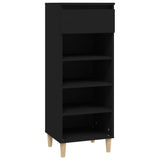 Shoe Cabinet Black 40x36x105 cm Engineered Wood - Front View