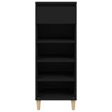 Shoe Cabinet Black 40x36x105 cm Engineered Wood - Side View