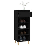 Shoe Cabinet Black 40x36x105 cm Engineered Wood - Close-Up Angle
