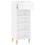 Shoe Cabinet High Gloss White 40x36x105 cm Engineered Wood - Top-Down View