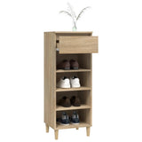 Shoe Cabinet Sonoma Oak 40x36x105 cm Engineered Wood - Close-Up Angle