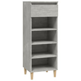 Shoe Cabinet Concrete Grey 40x36x105 cm Engineered Wood - Front View