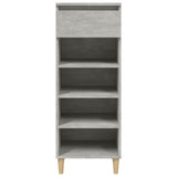 Shoe Cabinet Concrete Grey 40x36x105 cm Engineered Wood - Side View
