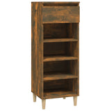 Shoe Cabinet Smoked Oak 40x36x105 cm Engineered Wood - Front View