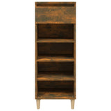 Shoe Cabinet Smoked Oak 40x36x105 cm Engineered Wood - Side View