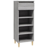 Shoe Cabinet Grey Sonoma 40x36x105 cm Engineered Wood - Front View